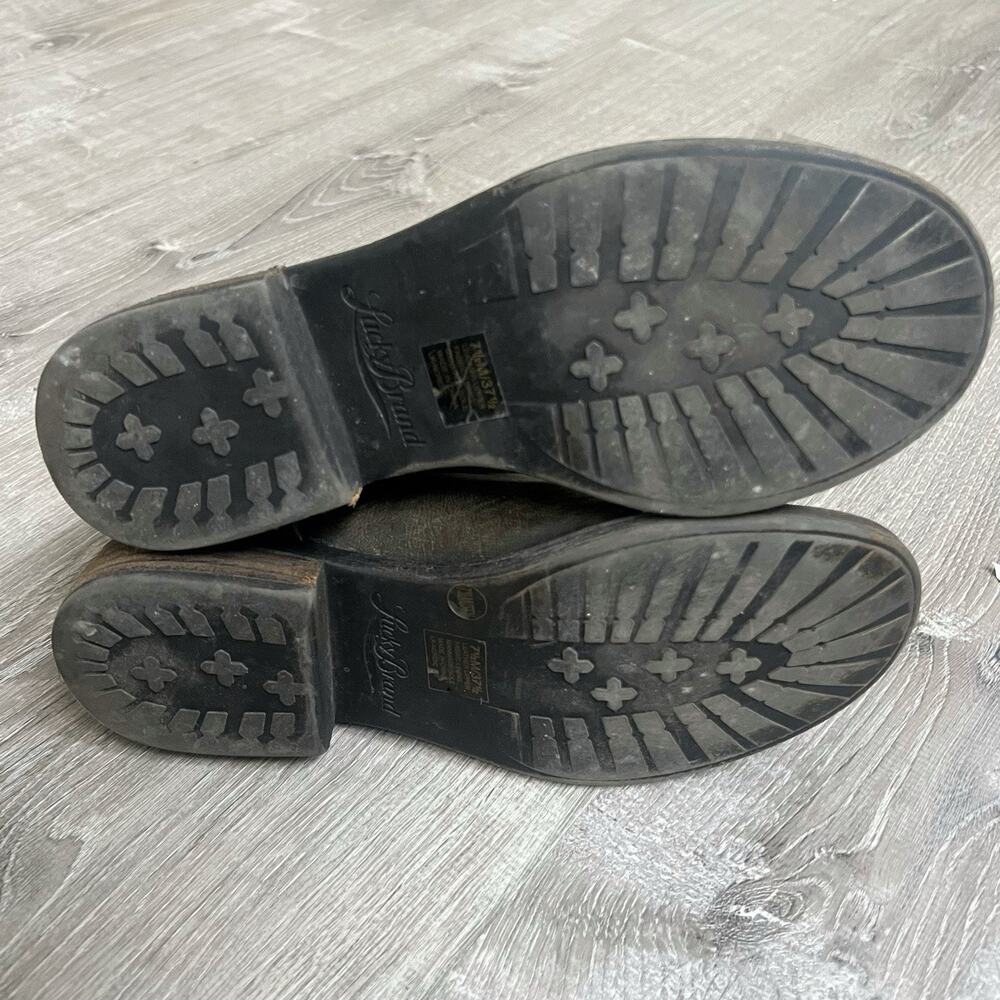 Lucky Brand Booties 7.5 Leather Quilted Nordic Ankle Boots Buckle Boho Western - Picture 7 of 10